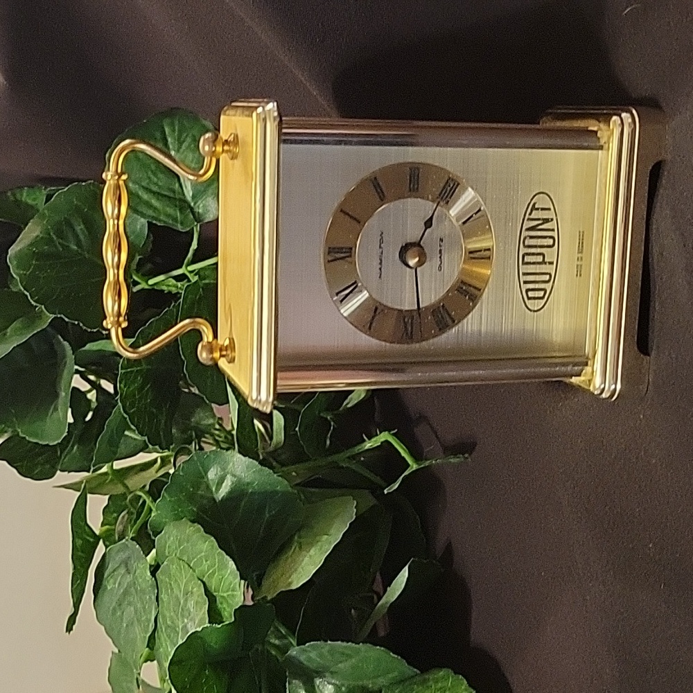 Brass DuPont mantle Clock VINTAGE Made In West Germany Working,